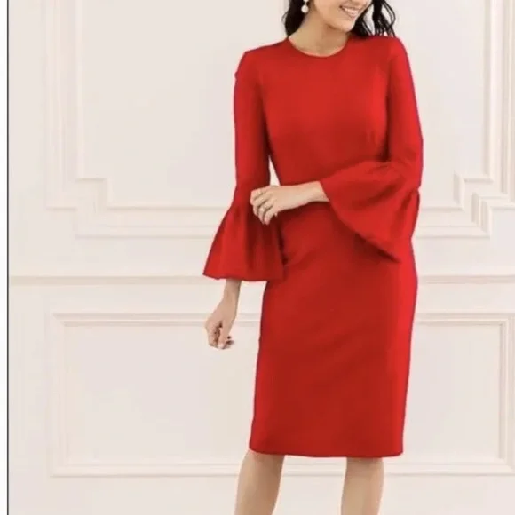 Rachel Parcell red bell sleeve dress size small - Picture 3 of 4